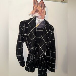 Entro Black and White Wrap Cardigan Sweater Womens Large